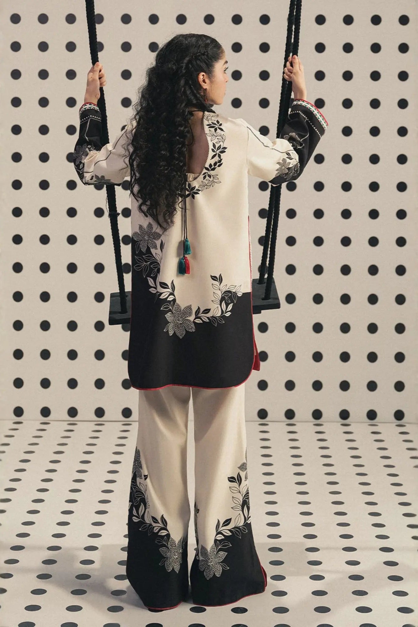 Black Shine 2Piece Stitched