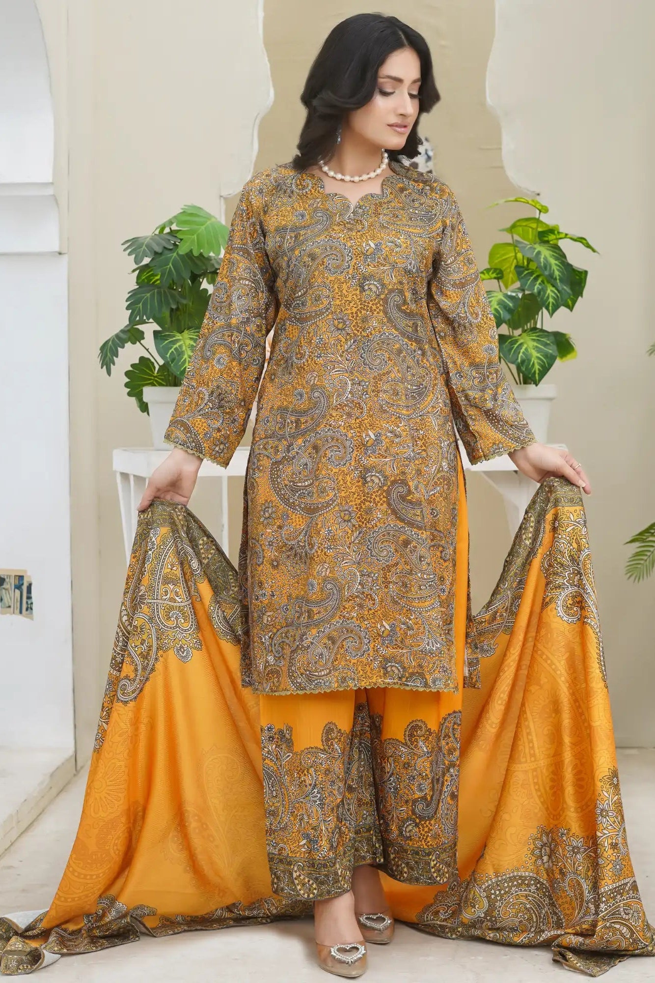 Bin Saeed 3Pc Stitched Suit