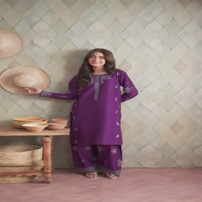 Purple Raina - 2Pc Stitched